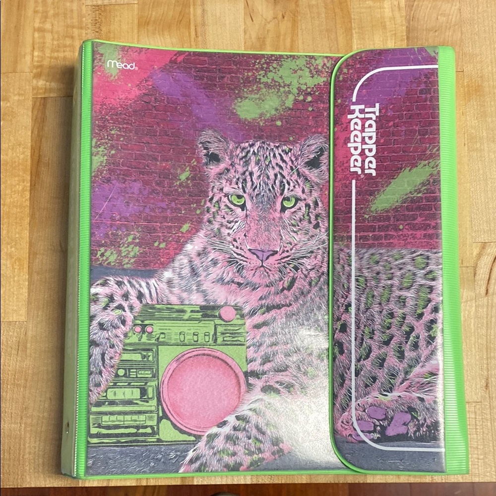 Trapper Keeper Green and Pink Kids Binder